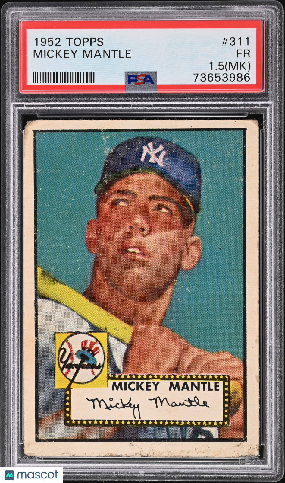 1952 Topps Mickey Mantle #311 PSA 1.5 MK