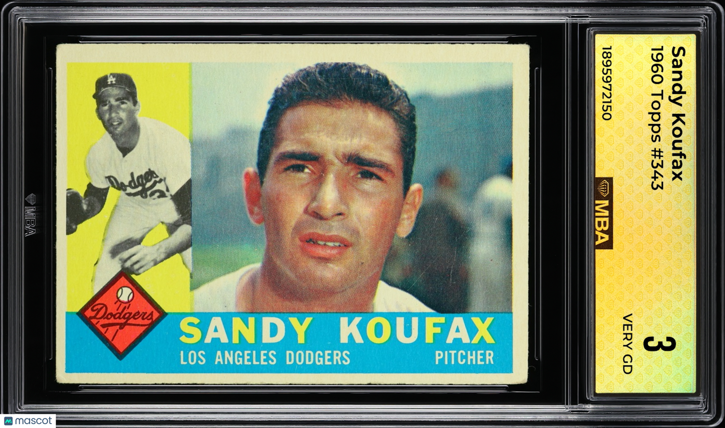 1960 Topps Sandy Koufax #343 MBA 3