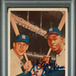 1958 Topps H. Aaron M. Mantle #418 W. S. Batting Foes PSA 2 Auto 9