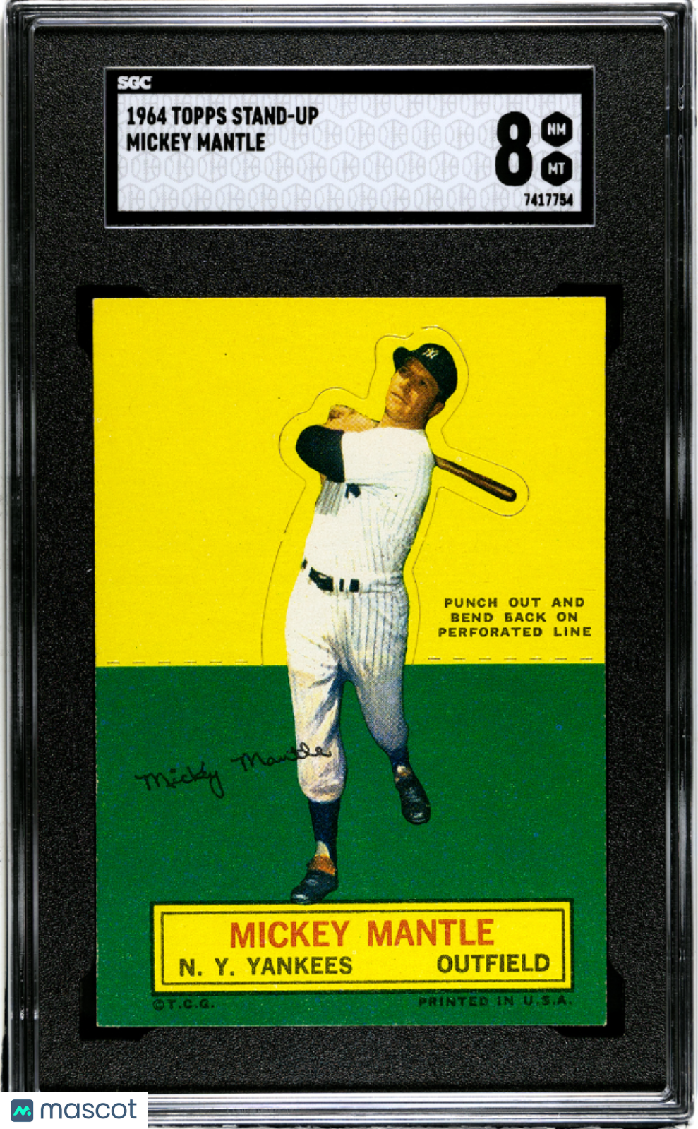 1964 Topps Stand-Up Mickey Mantle SGC 8