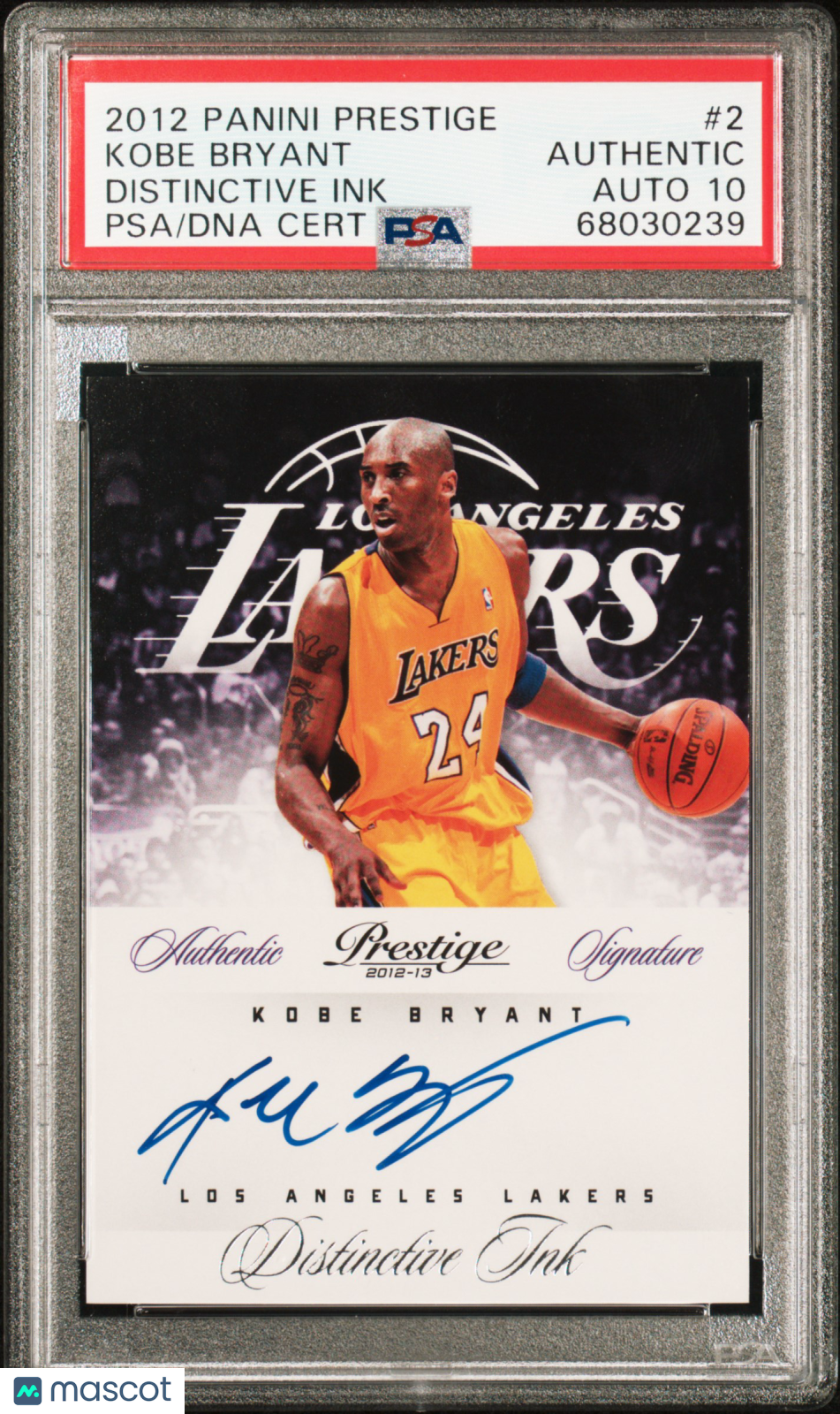 2012 Panini Prestige Distinctive Ink Kobe Bryant #2 PSA A Auto 10