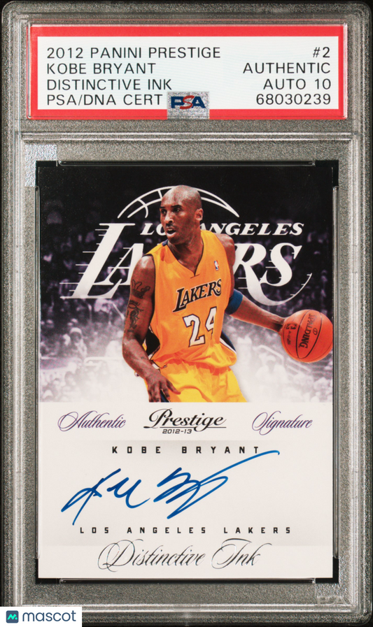 2012 Panini Prestige Distinctive Ink Kobe Bryant #2 PSA A Auto 10