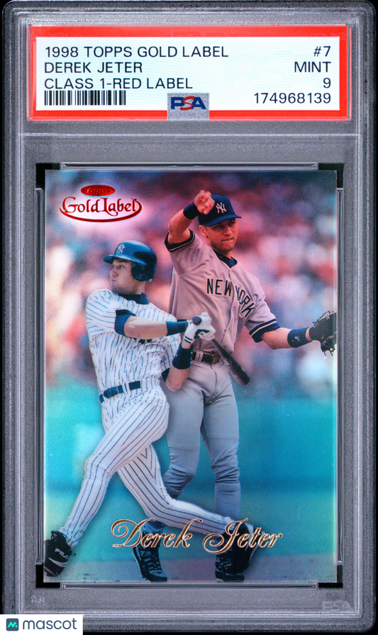 1998 Topps Gold Label Class 1 Derek Jeter #7 Red PSA 9