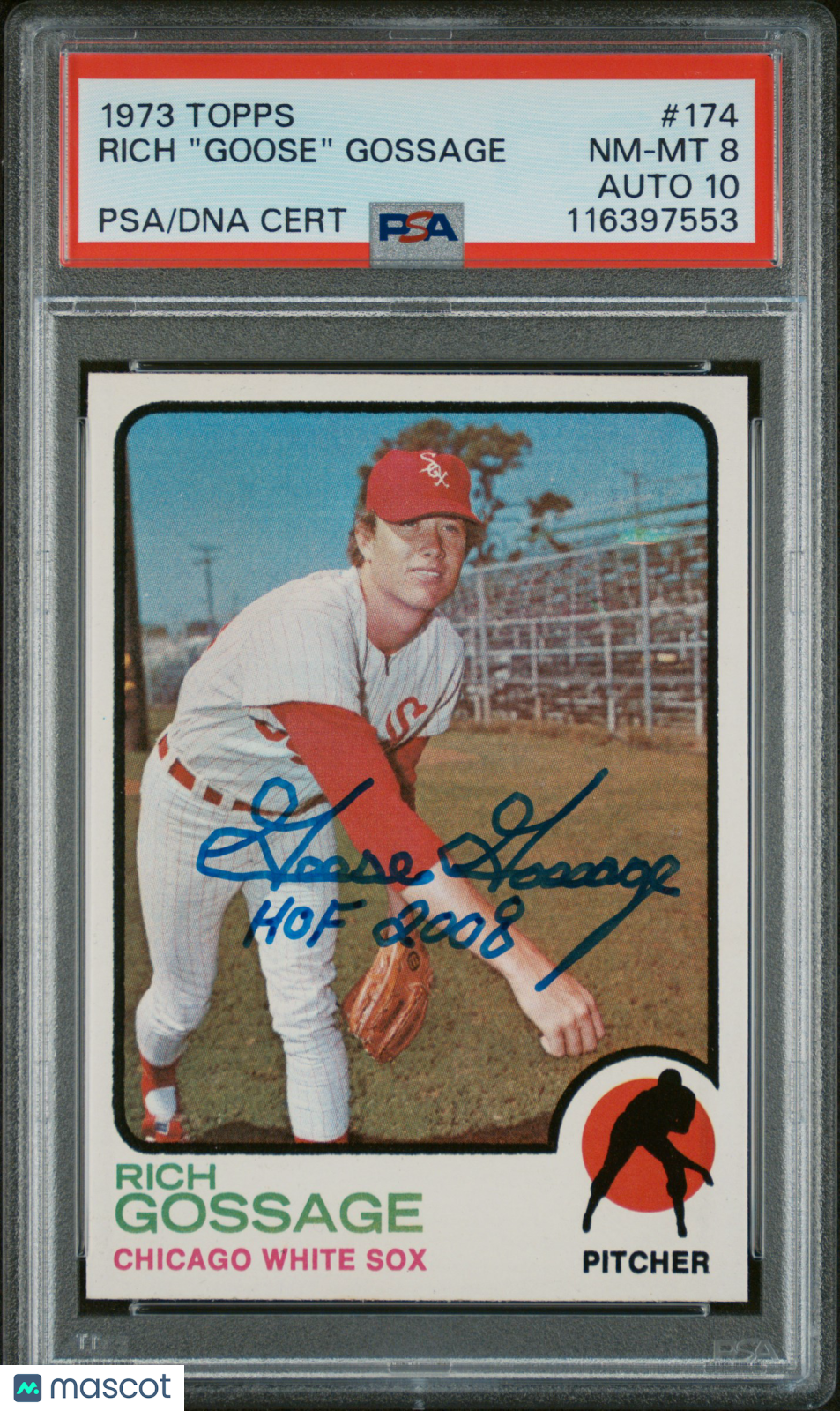 1973 Topps Rich Gossage #174 PSA 8 Auto 10