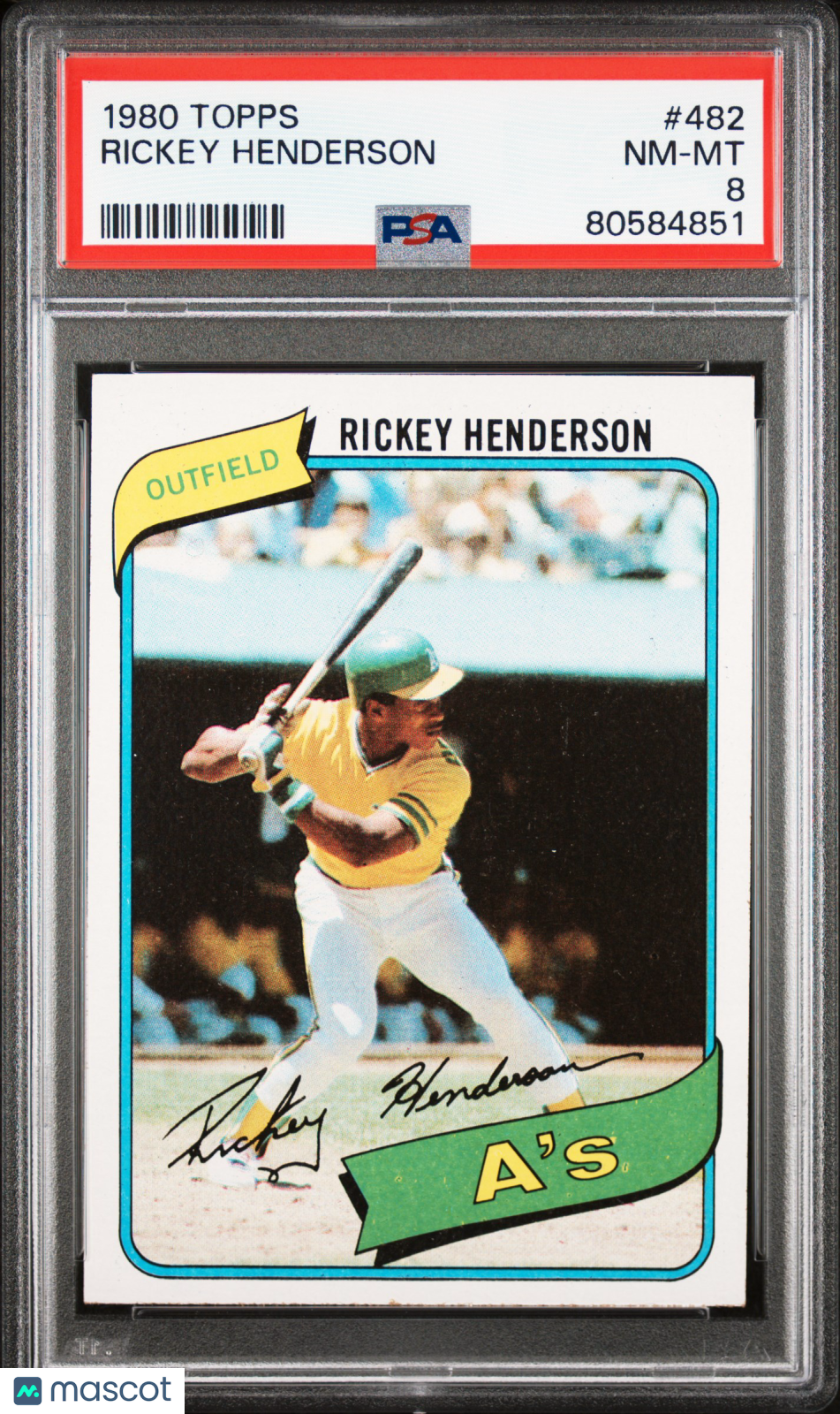 1980 Topps Rickey Henderson #482 PSA 8
