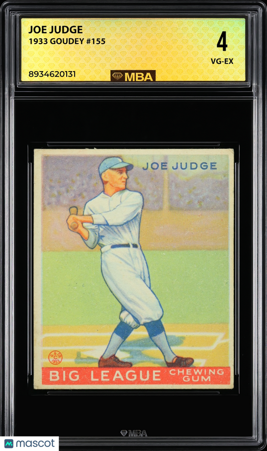 1933 Goudey Joe Judge #155 MBA 4