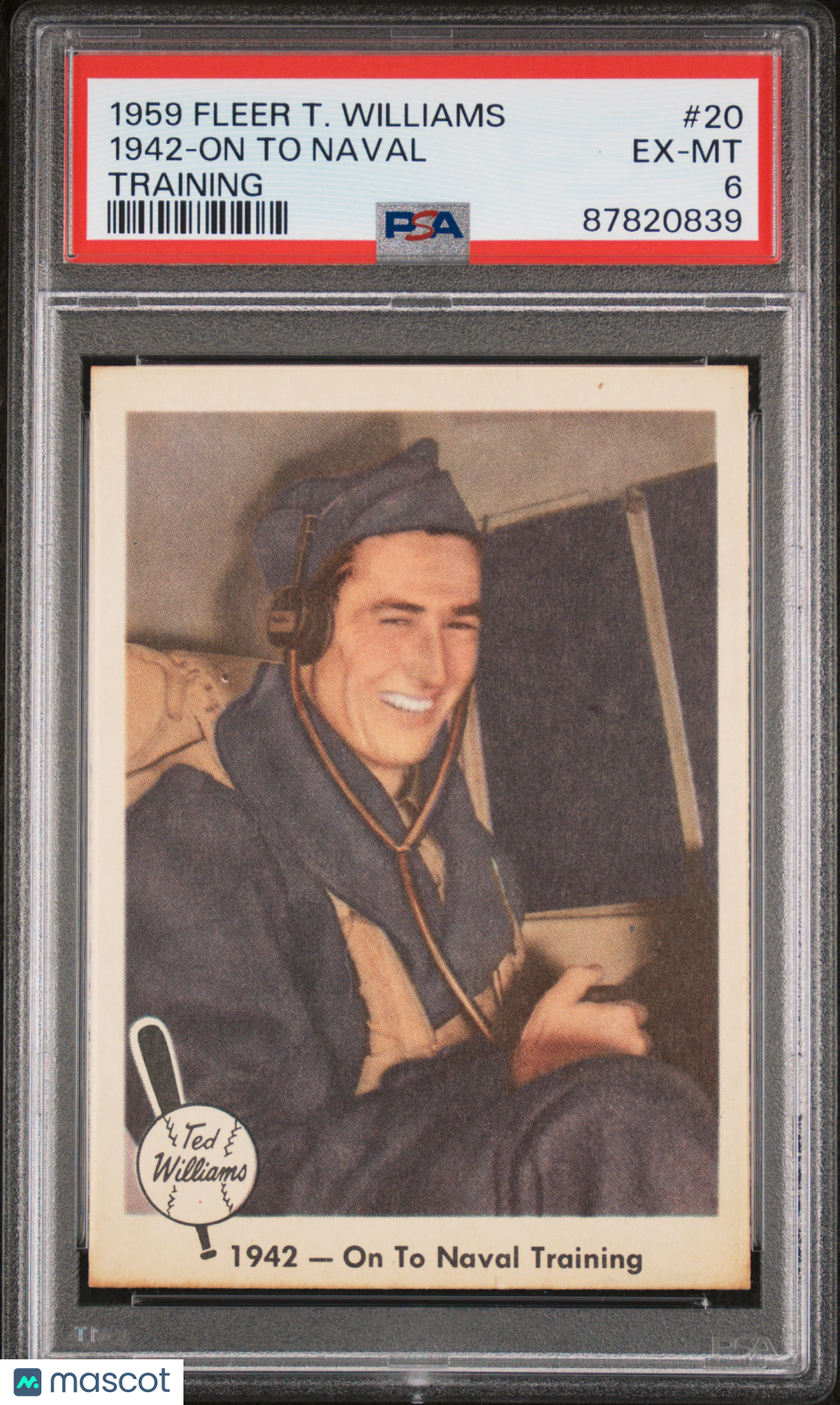 1959 Fleer Ted Williams 1942-On To Naval #20 Training PSA 6