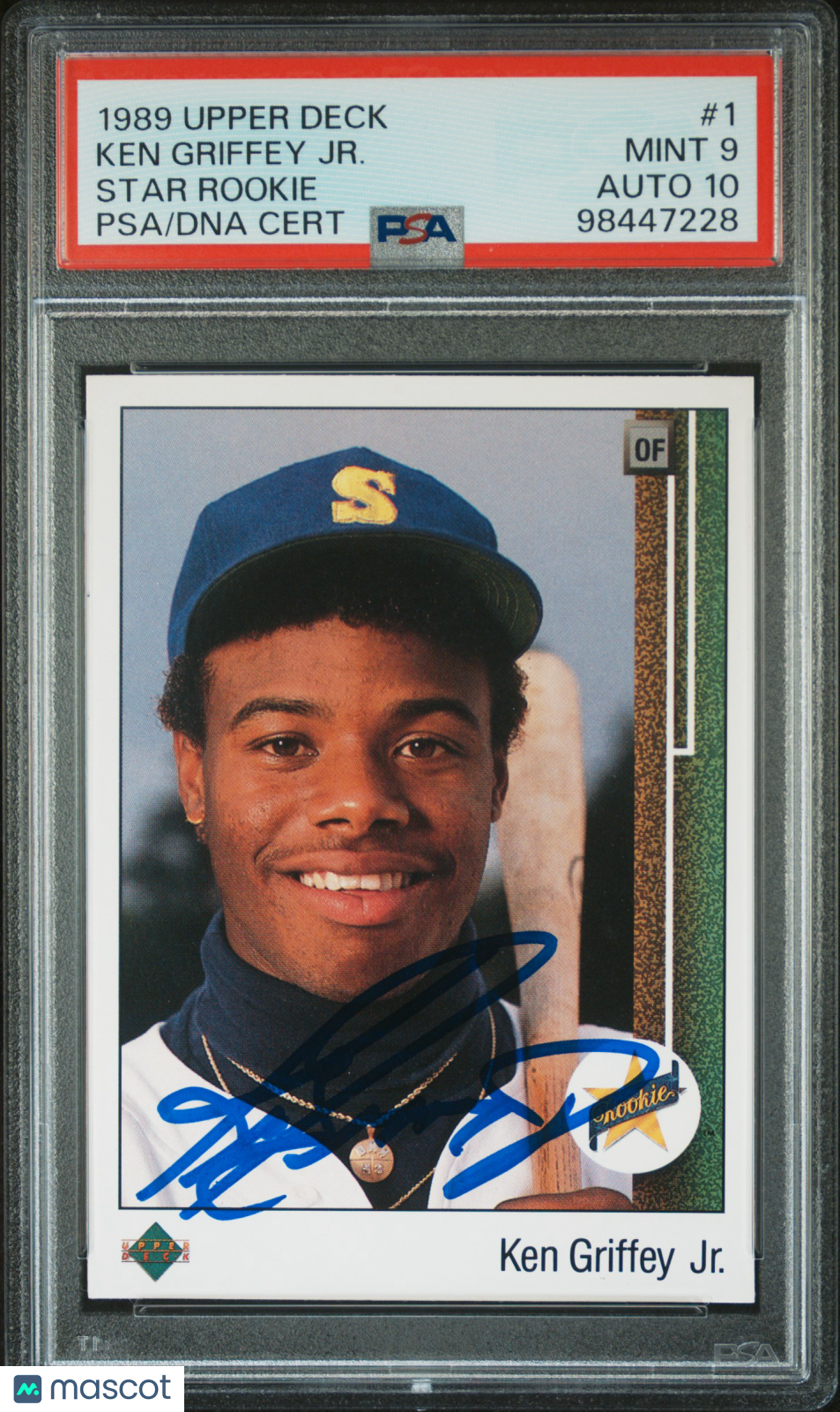 1989 Upper Deck Ken Griffey JR. #1 Star Rookie PSA 9 Auto 10