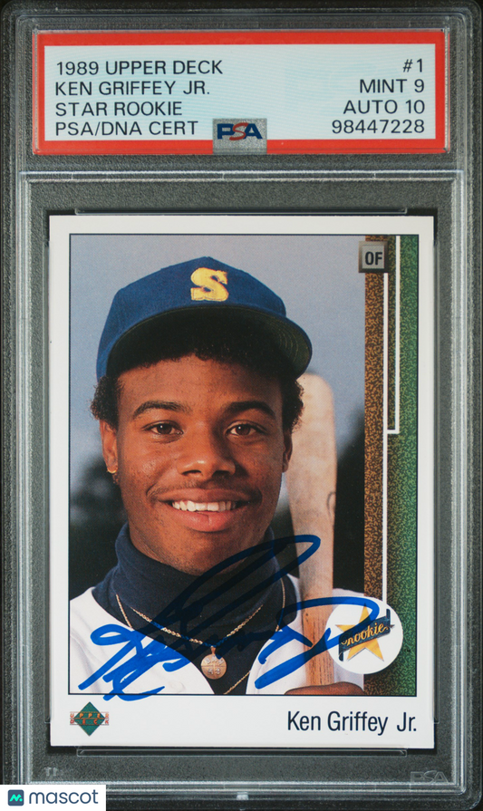 1989 Upper Deck Ken Griffey JR. #1 Star Rookie PSA 9 Auto 10