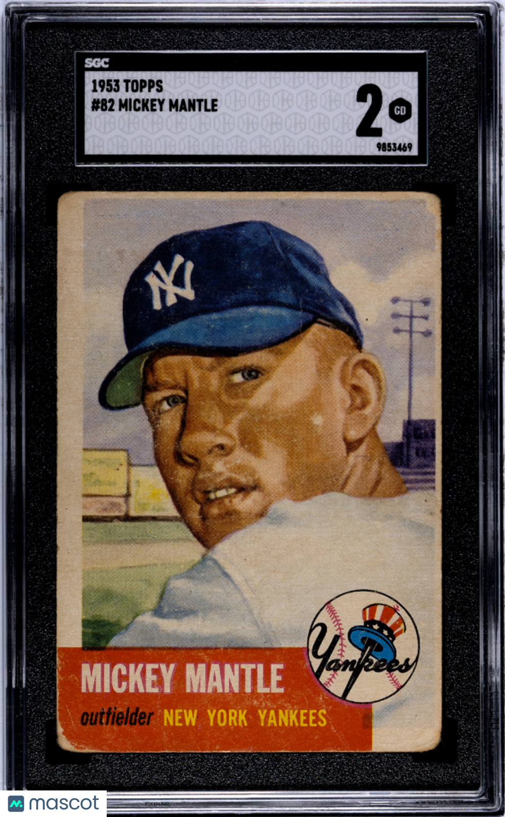 1953 Topps Mickey Mantle #82 SGC 2
