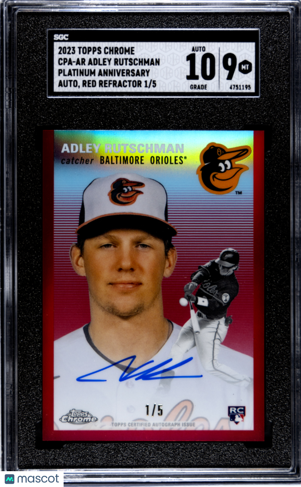 2023 Topps Chrome Rutschman #CPA-AR Autograph Red Refractor SGC 9 Auto 10
