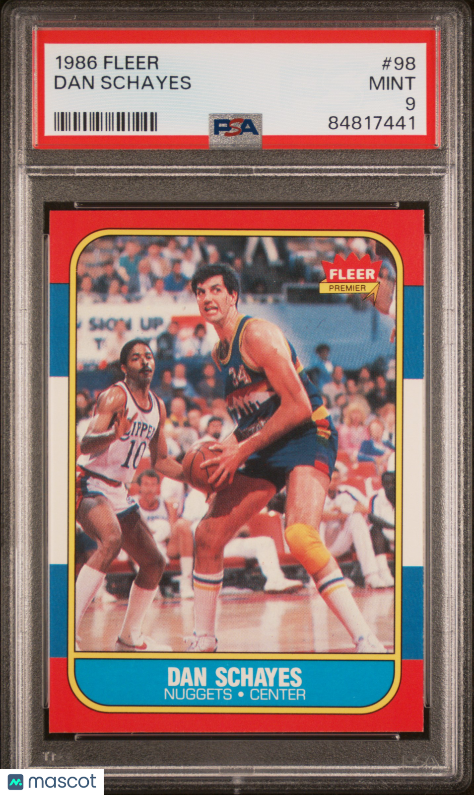 1986 Fleer Dan Schayes #98 PSA 9
