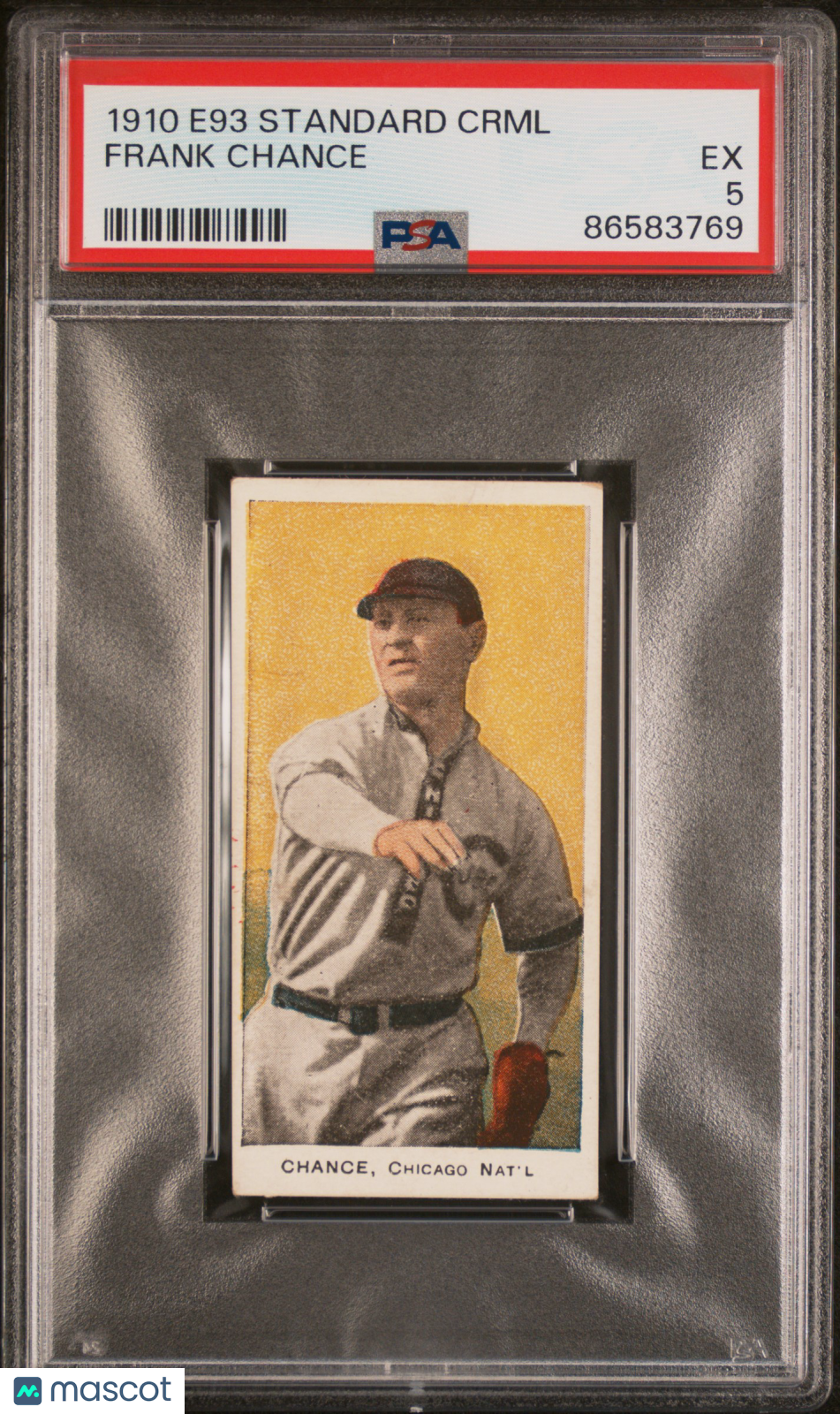 1910 E93 Standard Caramel Frank Chance PSA 5