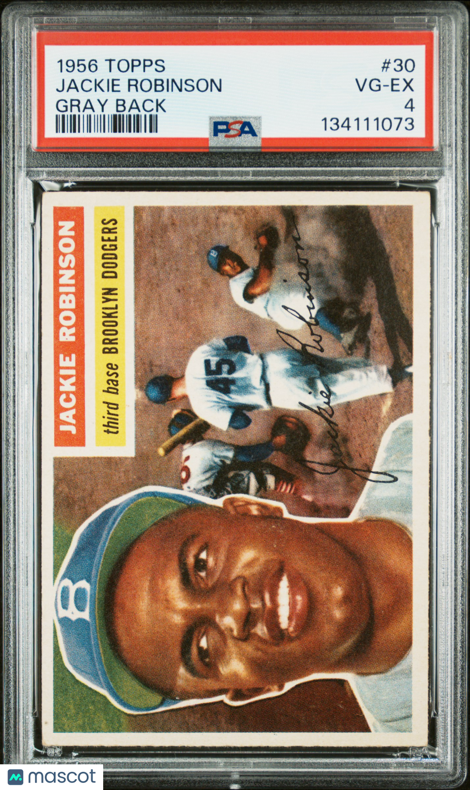 1956 Topps Jackie Robinson #30 Gray Back PSA 4