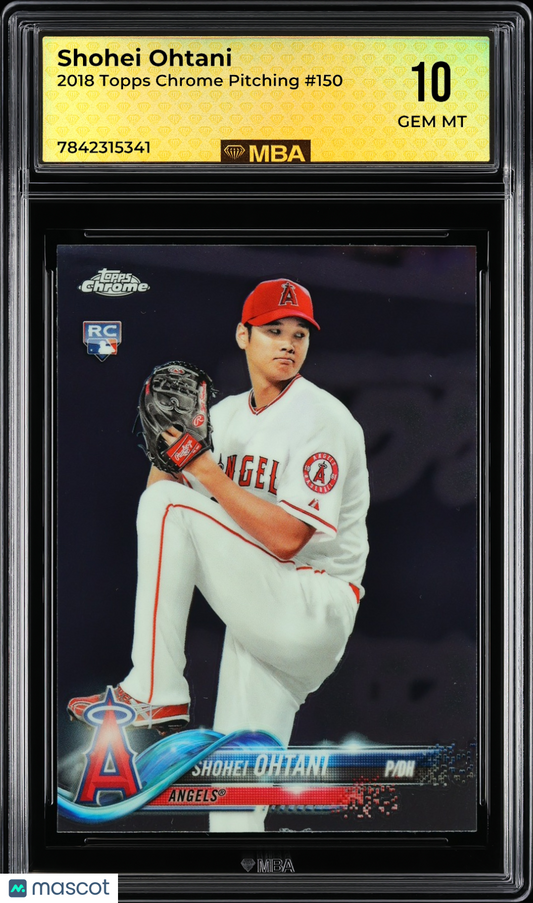 2018 Topps Chrome Shohei Ohtani #150 Pitching MBA 10