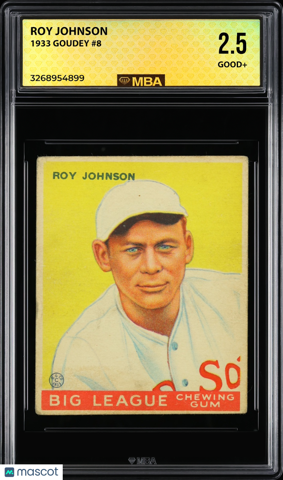 1933 Goudey Roy Johnson #8 MBA 2.5