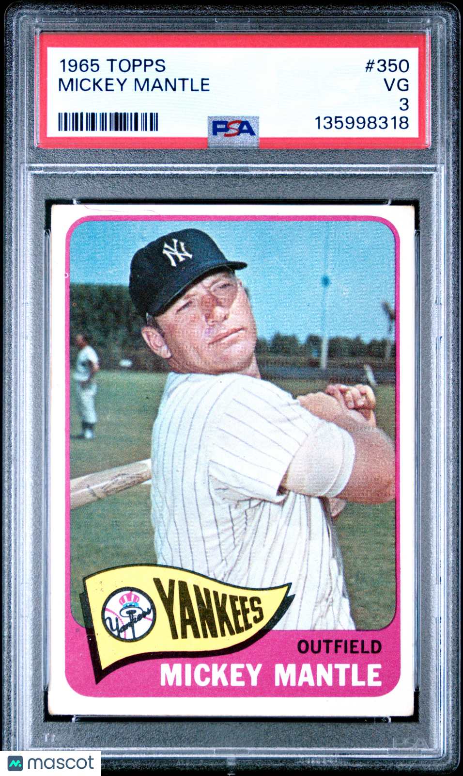 1965 Topps Mickey Mantle #350 PSA 3