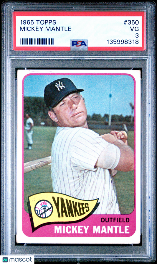 1965 Topps Mickey Mantle #350 PSA 3