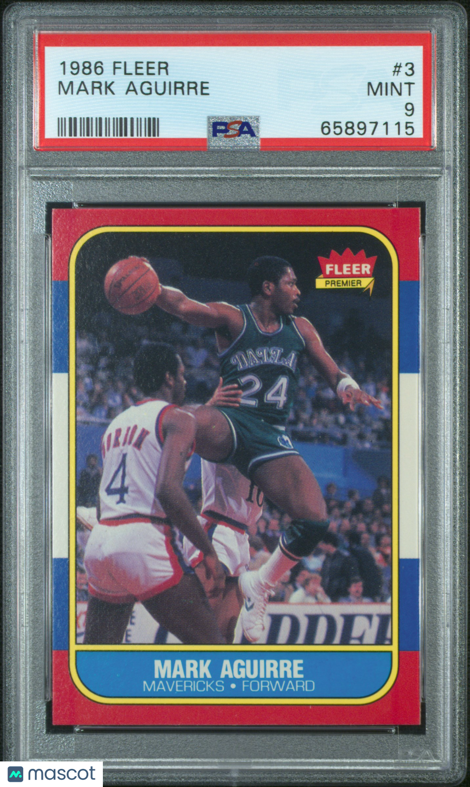 1986 Fleer Mark Aguirre #3 PSA 9