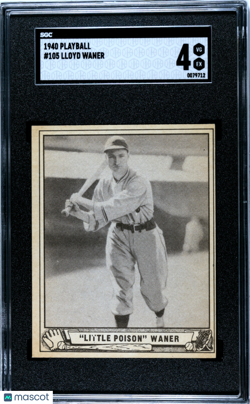 1940 Playball Lloyd Waner #105 SGC 4