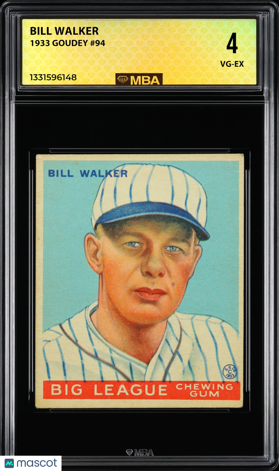 1933 Goudey Bill Walker #94 MBA 4