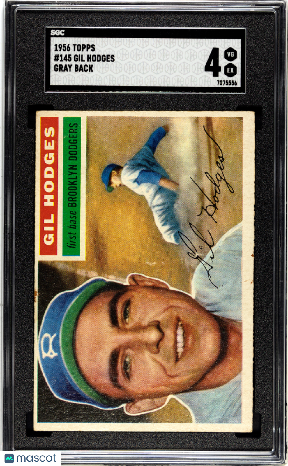 1956 Topps Gil Hodges #145 Gray Back SGC 4