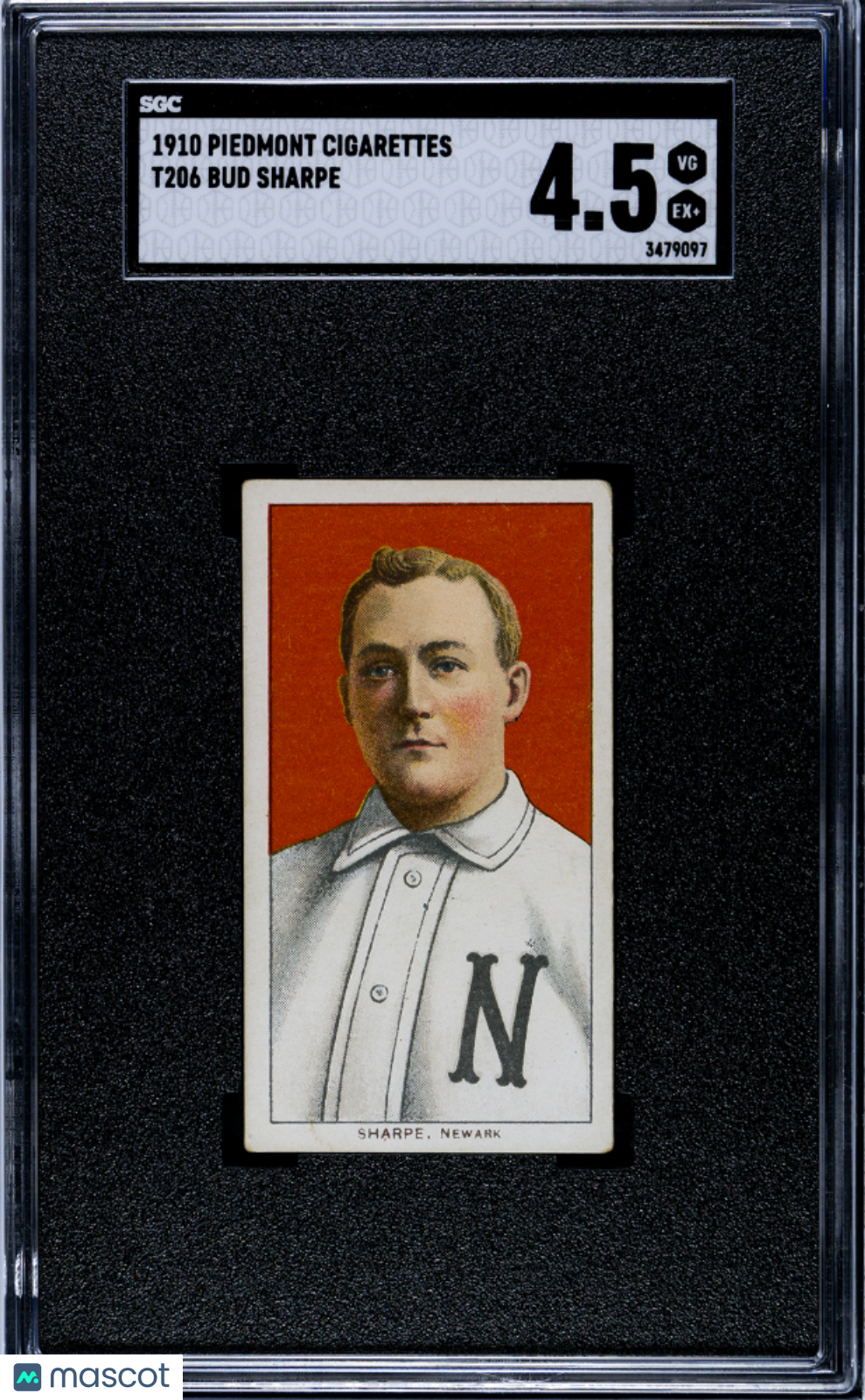 1910 Piedmont Cigarettes (T206) Bud Sharpe SGC 4.5
