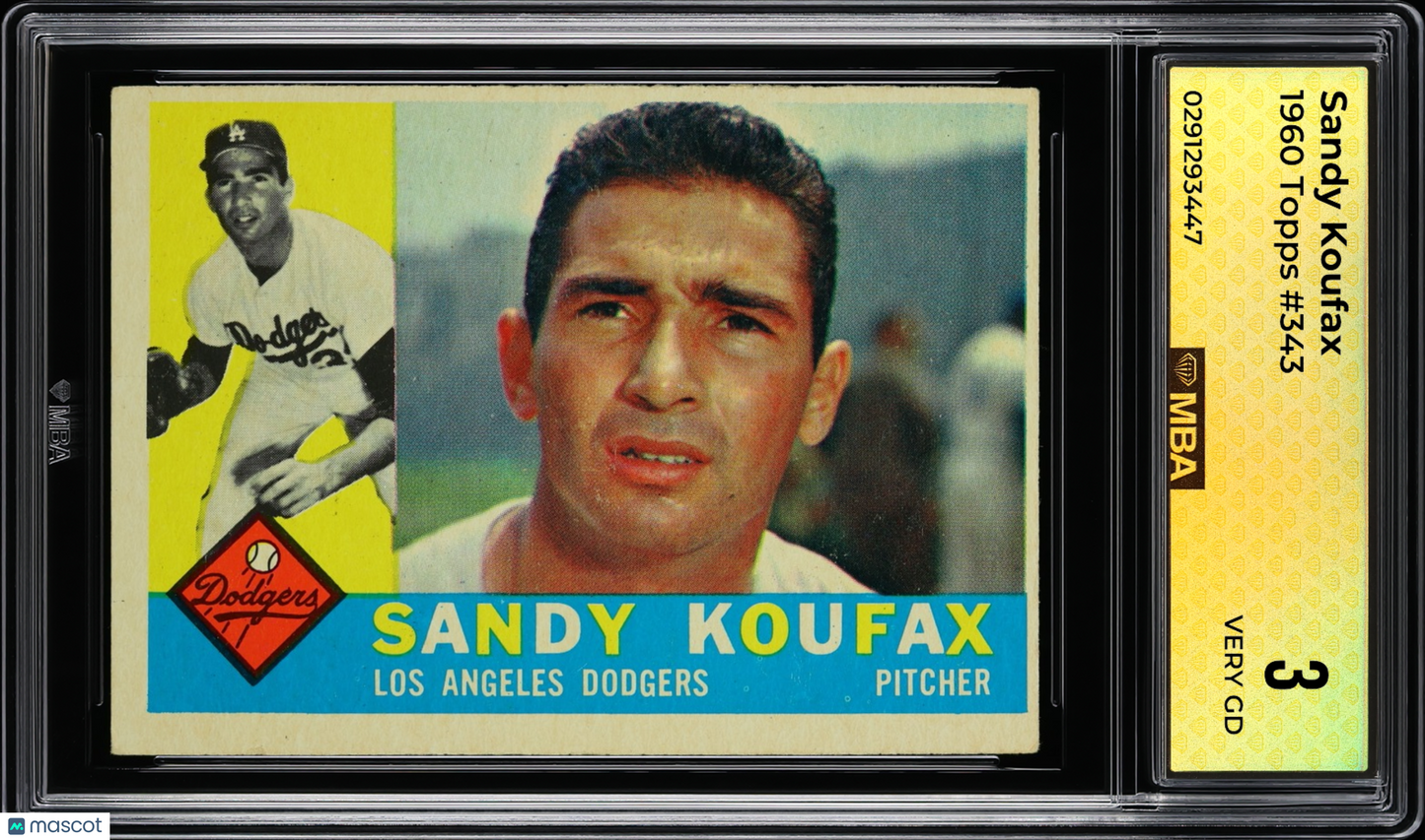 1960 Topps Sandy Koufax #343 MBA 3