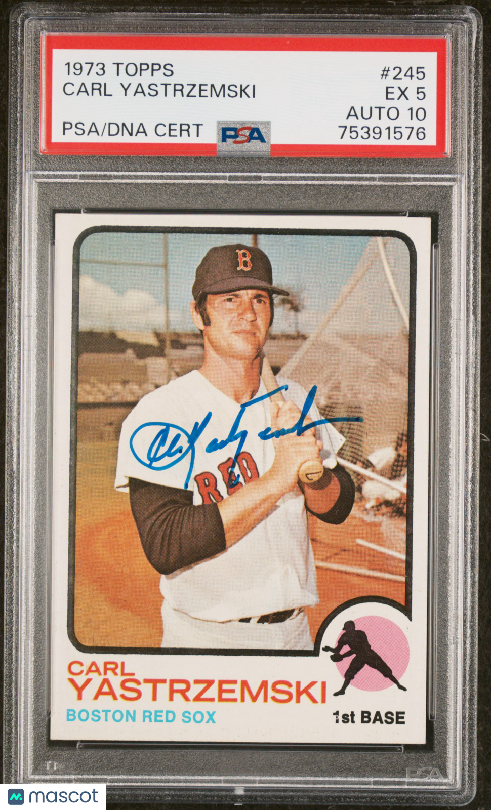1973 Topps Carl Yastrzemski #245 PSA 5 Auto 10