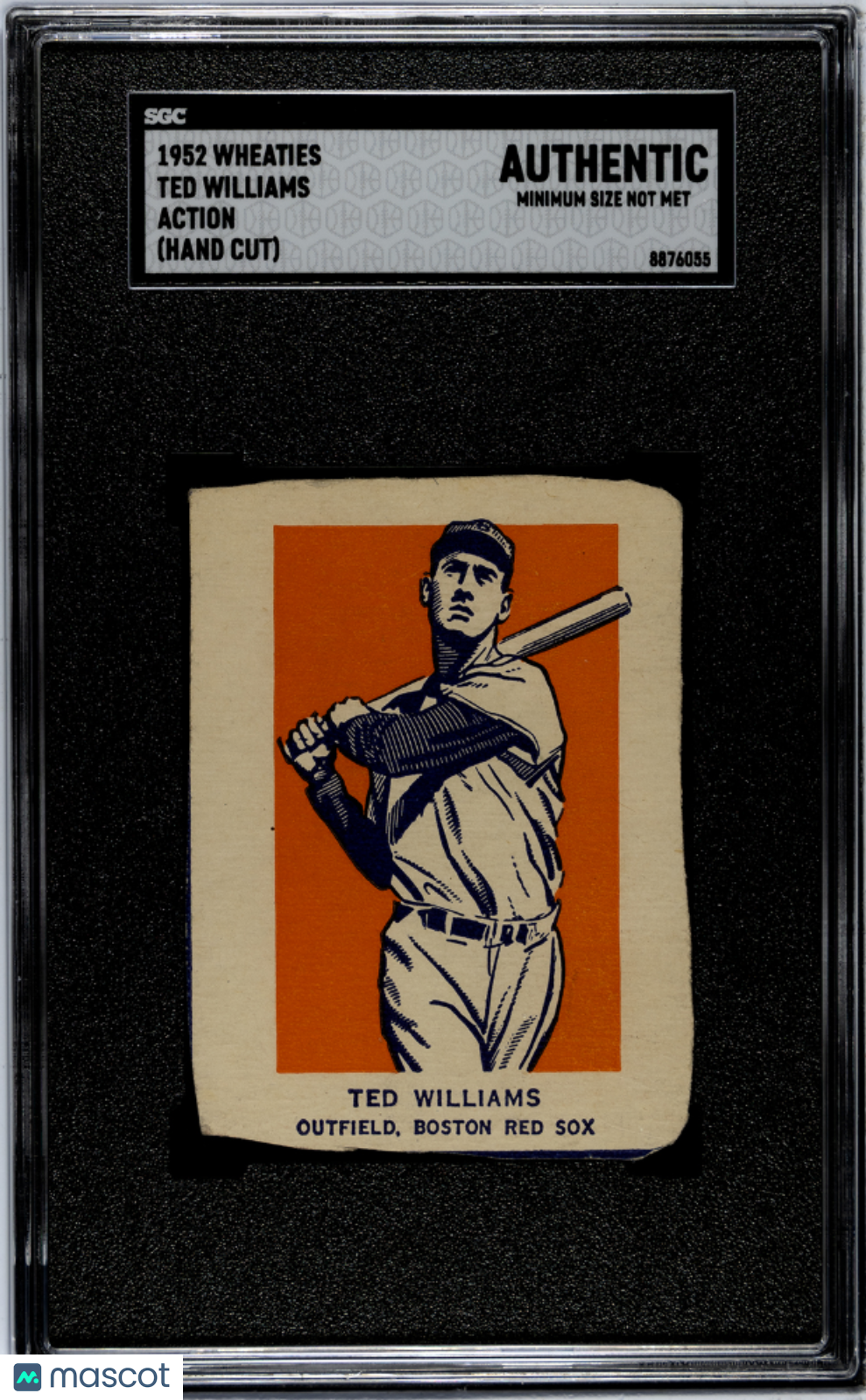 1952 Wheaties Ted Williams Action (Hand Cut) SGC A