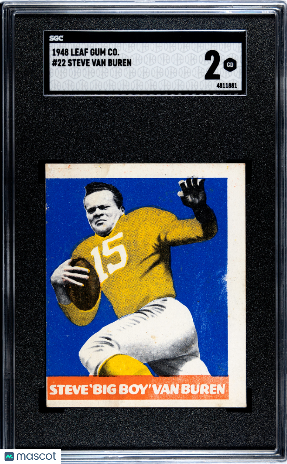 1948 Leaf Gum Co. Steve Van Buren #22 SGC 2