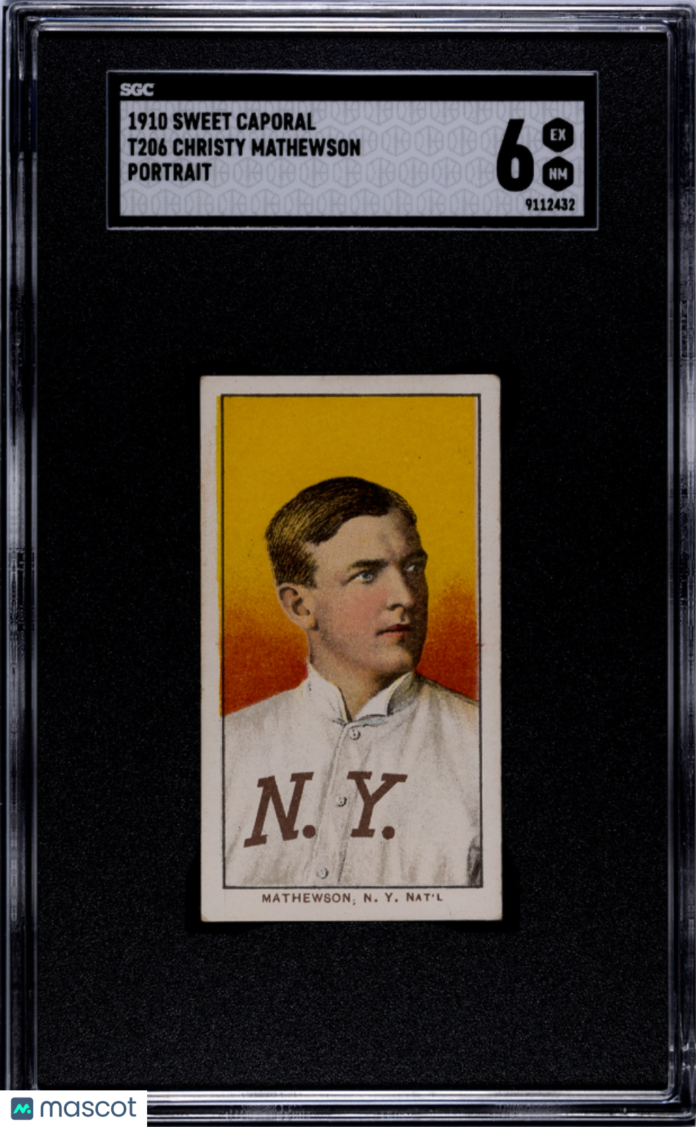 1910 Sweet Caporal (T206) Christy Mathewson Portrait SGC 6
