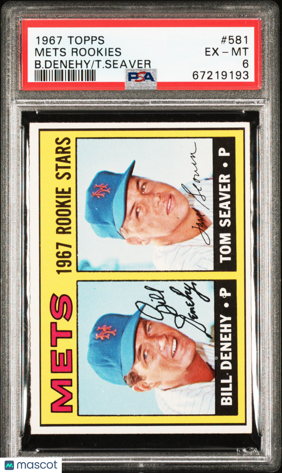 1967 Topps Mets Rookies #581 B. Denehy T. Seaver PSA 6