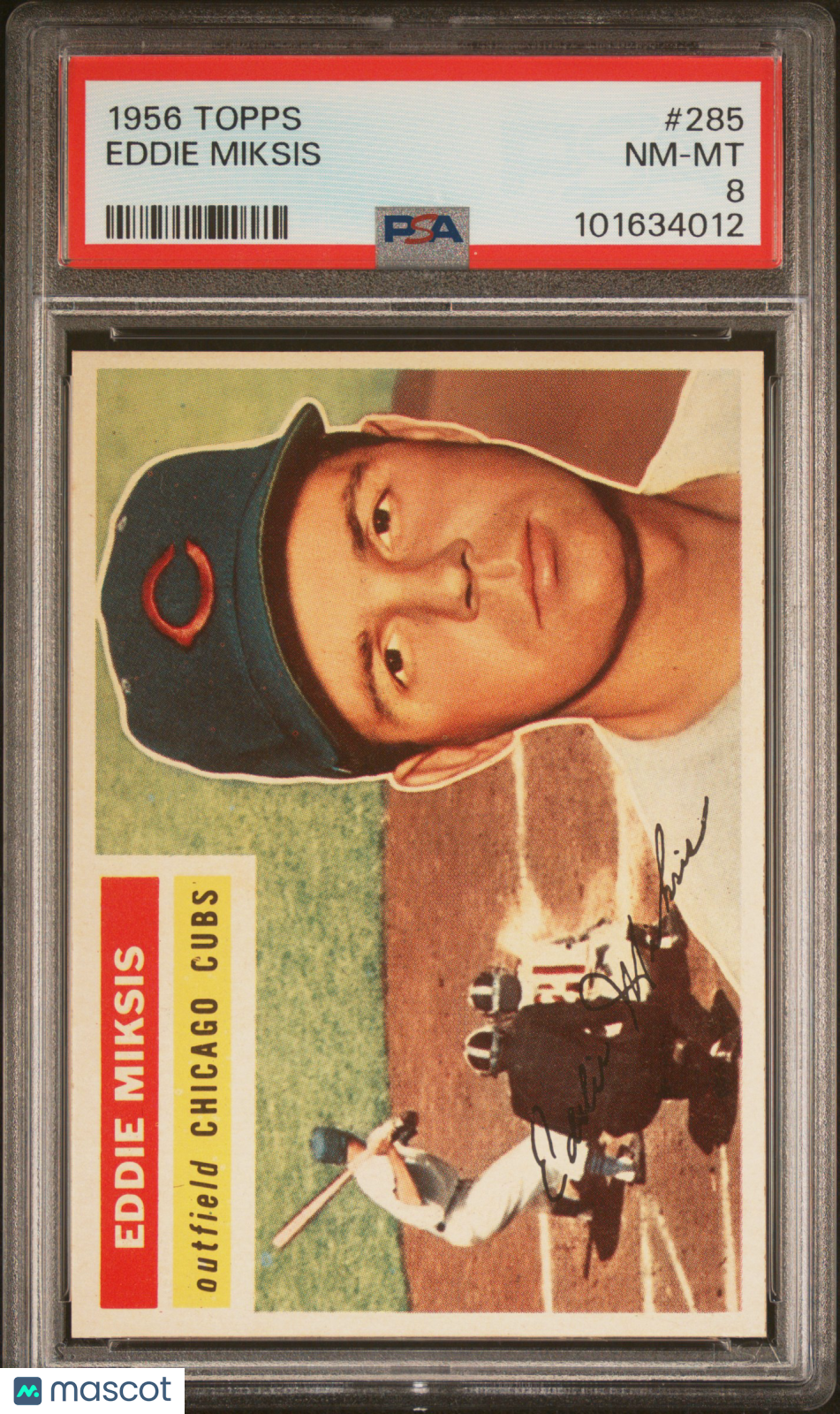 1956 Topps Eddie Miksis #285 PSA 8