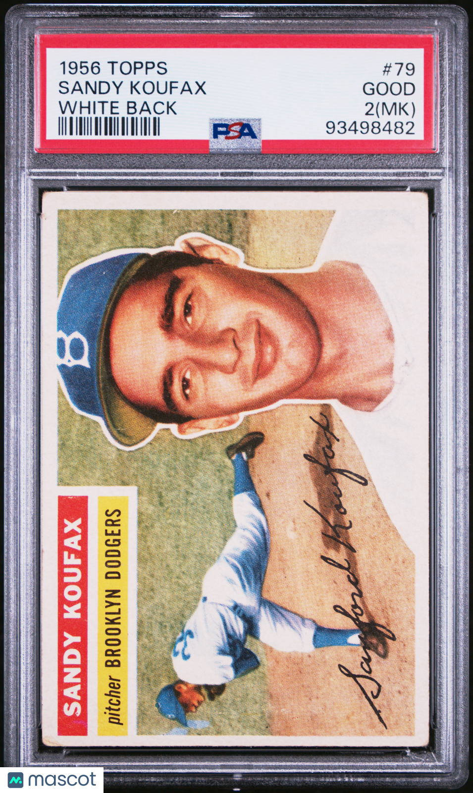1956 Topps Sandy Koufax #79 White Back PSA 2 MK