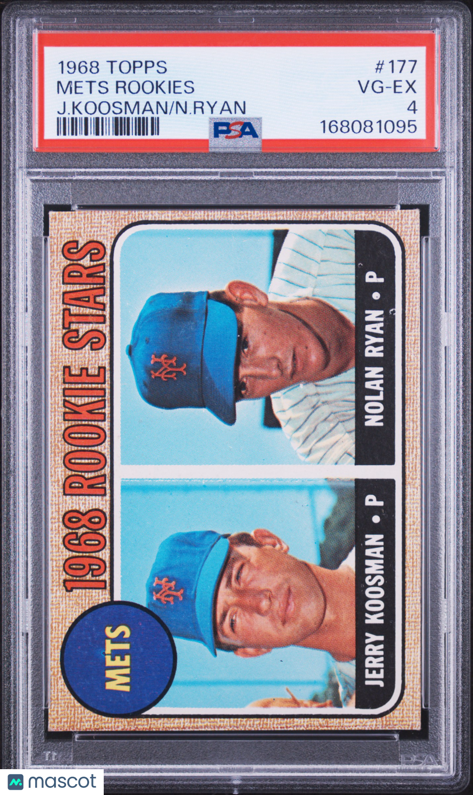1968 Topps Mets Rookies #177 J. Koosman N. Ryan PSA 4