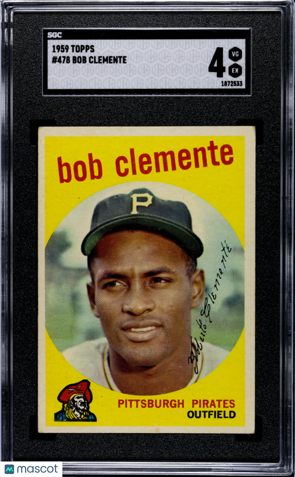 1959 Topps Bob Clemente #478 SGC 4