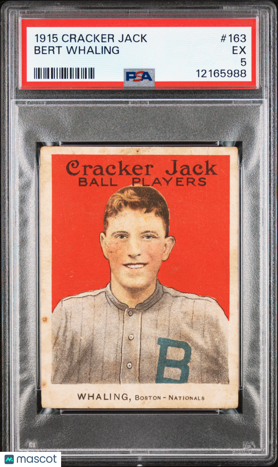 1915 Cracker Jack Bert Whaling #163 PSA 5
