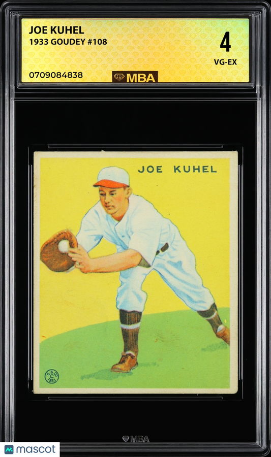 1933 Goudey Joe Kuhel #108 MBA 4