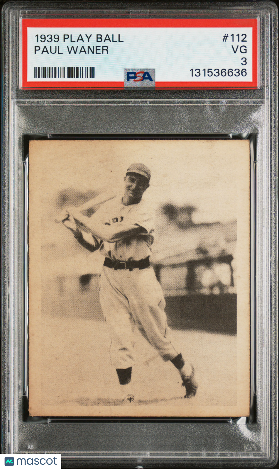 1939 Play Ball Paul Waner #112 PSA 3