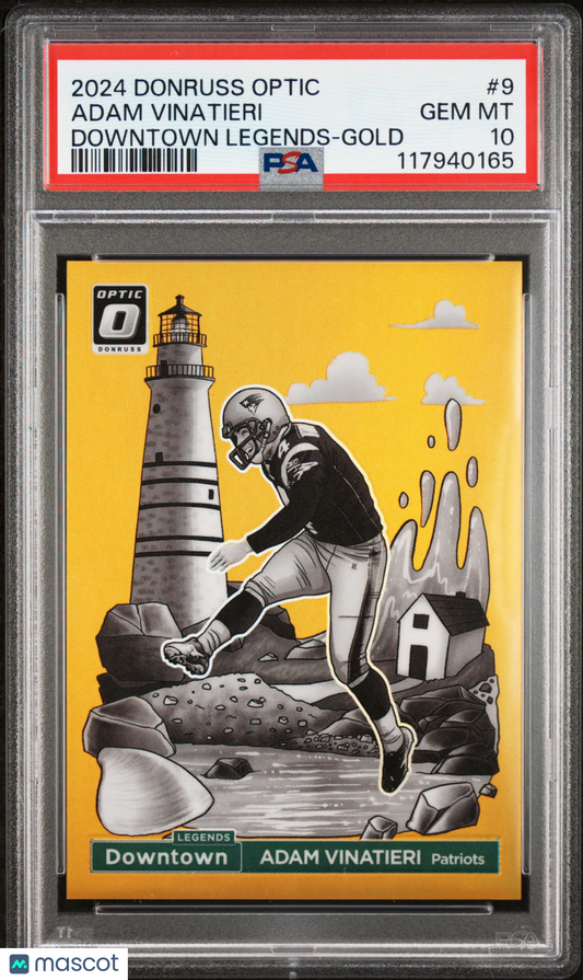 2024 Panini Donruss Optic Downtown Legends Adam Vinatieri #9 Gold PSA 10