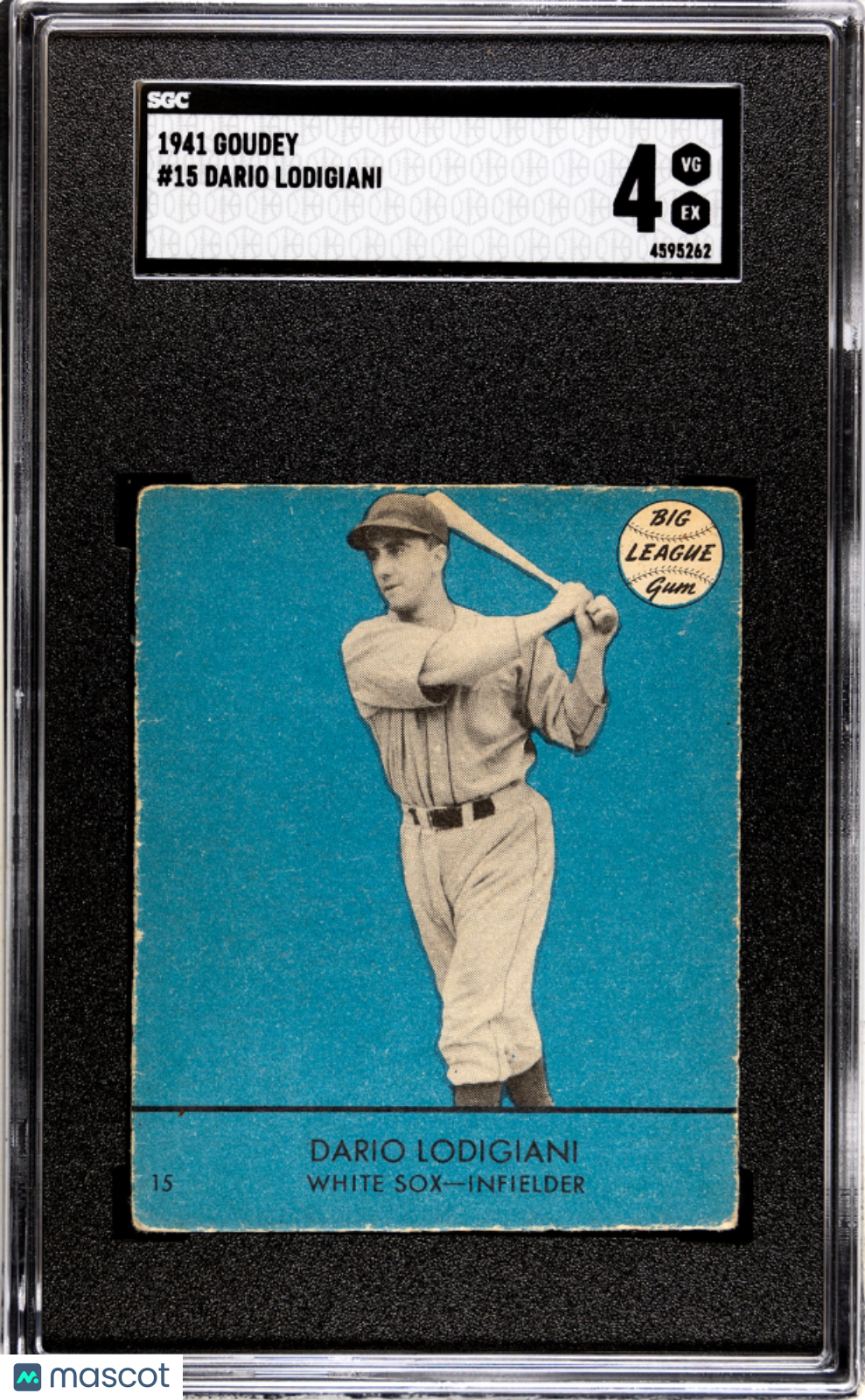 1941 Goudey Dario Lodigiani #15 SGC 4