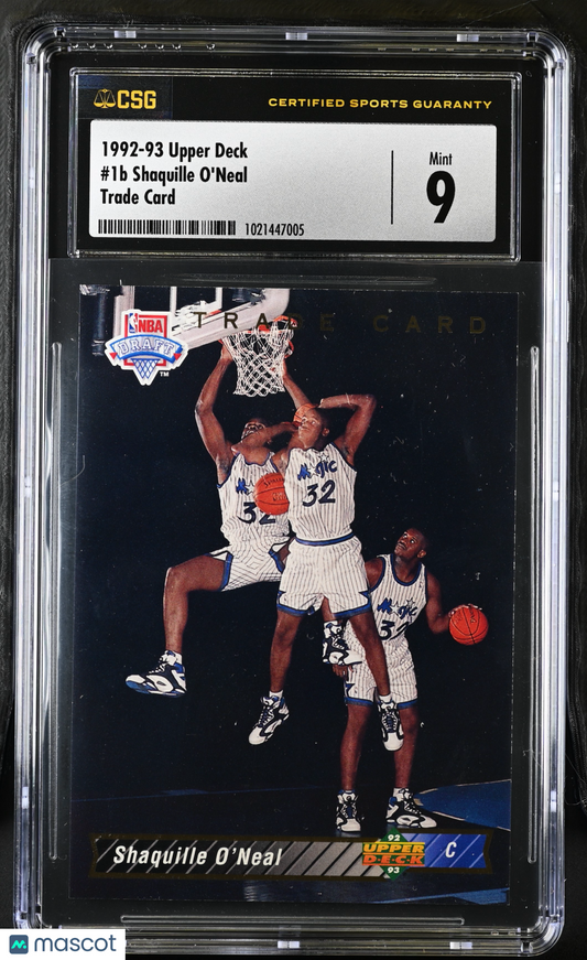 1992-93 Upper Deck Shaquille O'Neal #1b Trade Card CGC 9