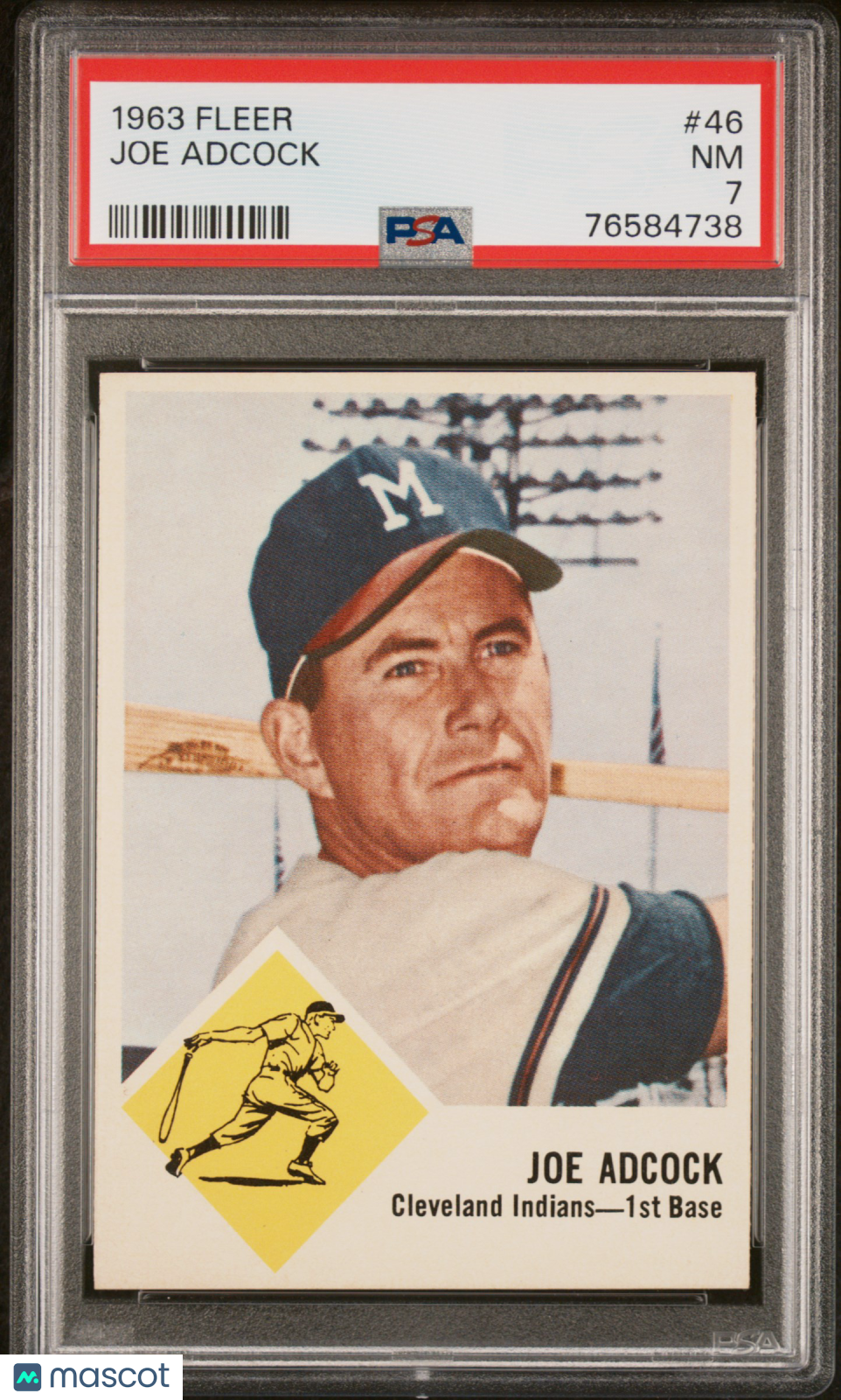 1963 Fleer Joe Adcock #46 PSA 7