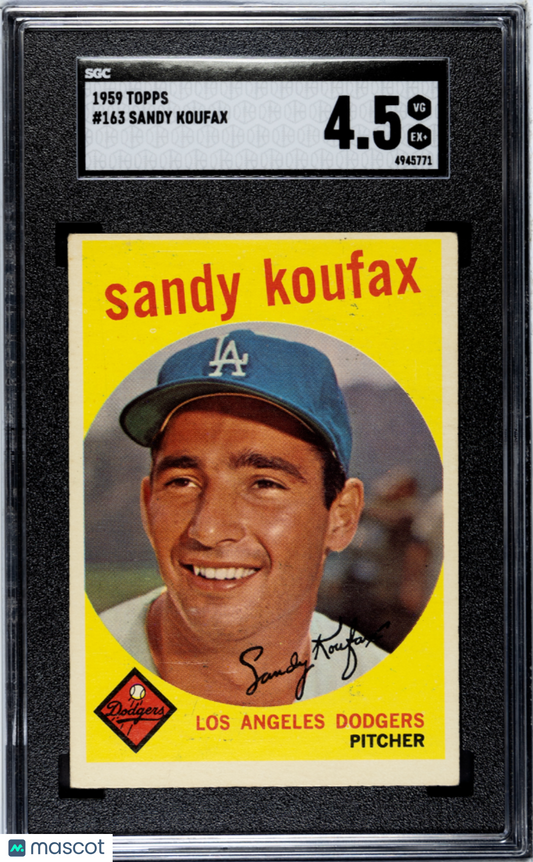 1959 Topps Sandy Koufax #163 SGC 4.5