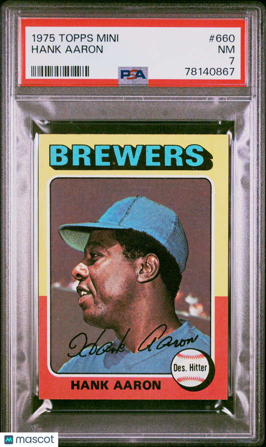 1975 Topps Mini Hank Aaron #660 PSA 7