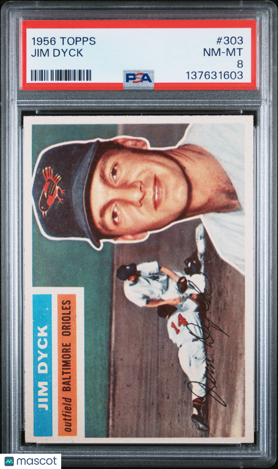 1956 Topps Jim Dyck #303 PSA 8