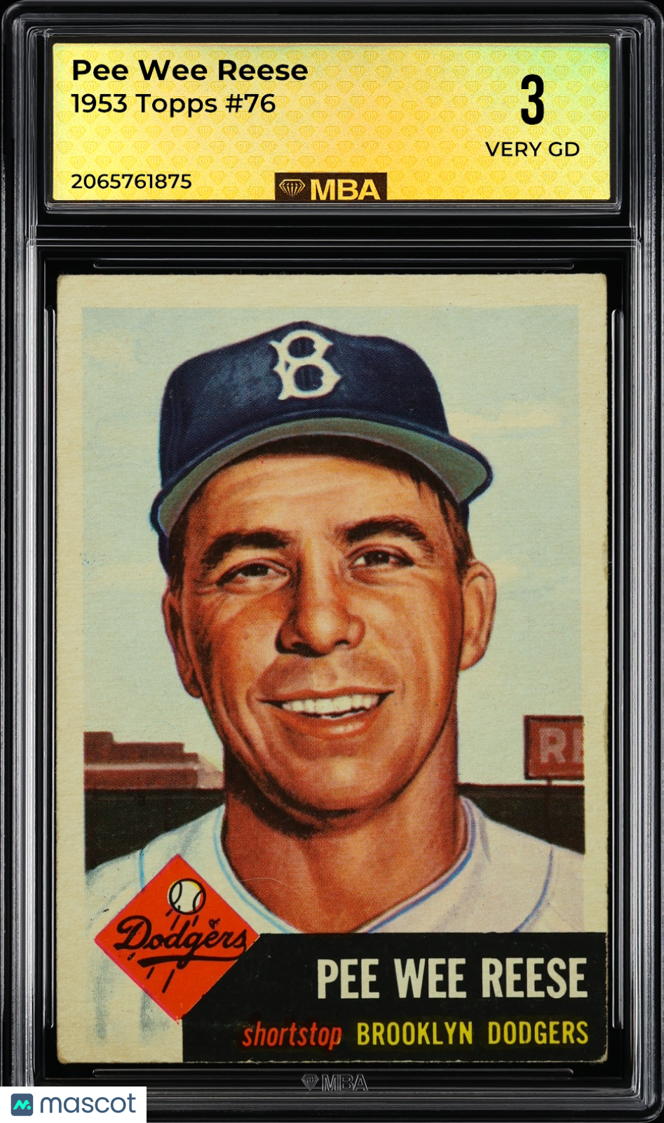 1953 Topps Pee Wee Reese #76 MBA 3