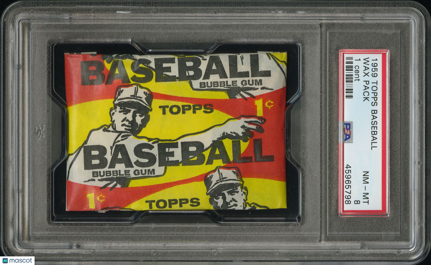 1959 Topps Baseball Wax Pack Wax Pack 1 Cent PSA 8