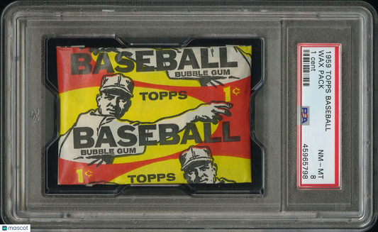 1959 Topps Baseball Wax Pack Wax Pack 1 Cent PSA 8